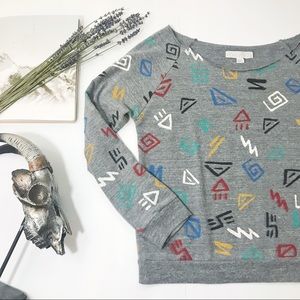 90s Inspired Geometric Pullover Retro Indie